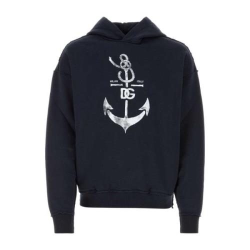 Dolce & Gabbana Svart bomulls sweatshirt Black, Herr