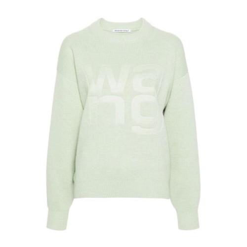 Alexander Wang Debossed Stacked Logo Sweaters Green, Dam