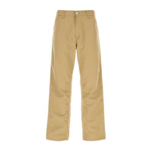 Carhartt Wip Enkel Beige Polyesterbyxa Beige, Herr