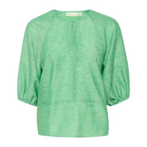 InWear Emerald Green Blus med Halvlånga ärmar Green, Dam