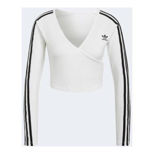 Adidas Vit V-Ringad Långärmad T-Shirt White, Dam