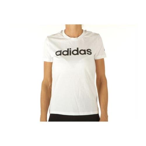 Adidas Vit Tryckt T-shirt för Kvinnor White, Dam