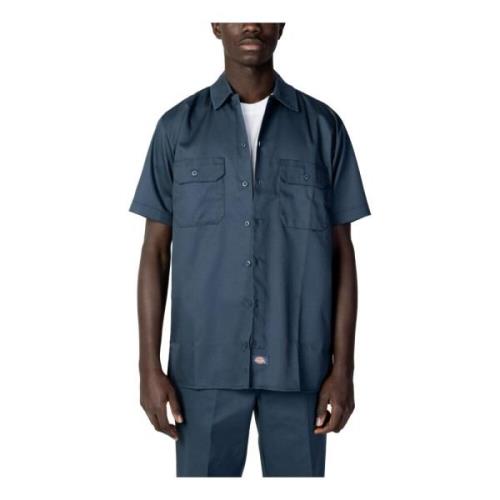 Dickies Blå kortärmad skjorta Blue, Herr