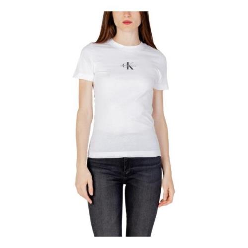 Calvin Klein Jeans Vit Bomull T-shirt för Kvinnor White, Dam