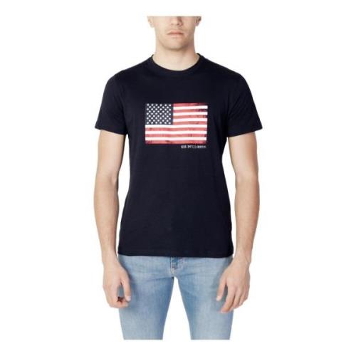 U.s. Polo Assn. Blått Tryck T-shirt - Herr Kortärmad Blue, Herr