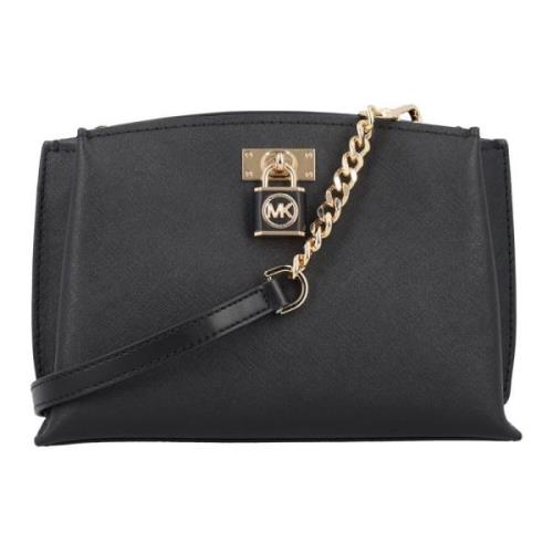 Michael Kors Ruby Saffiano Läder Messenger Väska Black, Dam