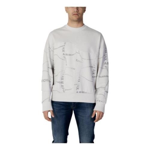 Armani Exchange Grå Tryckt Sweatshirt för Män Gray, Herr