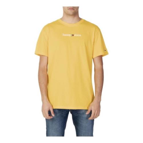 Tommy Jeans Gul enfärgad T-shirt för män Yellow, Herr