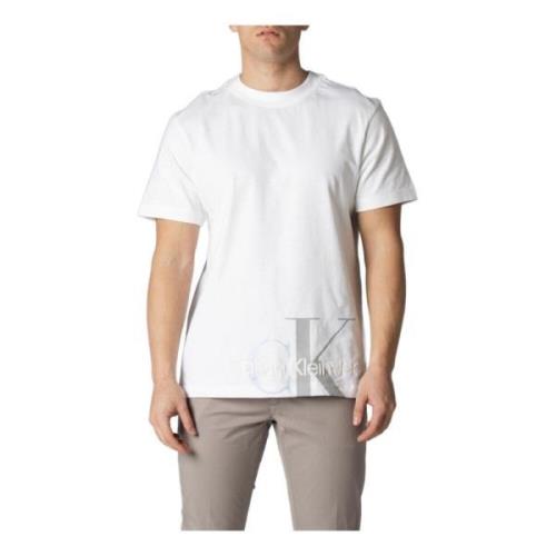 Calvin Klein Jeans Vit bomull T-shirt för män White, Herr