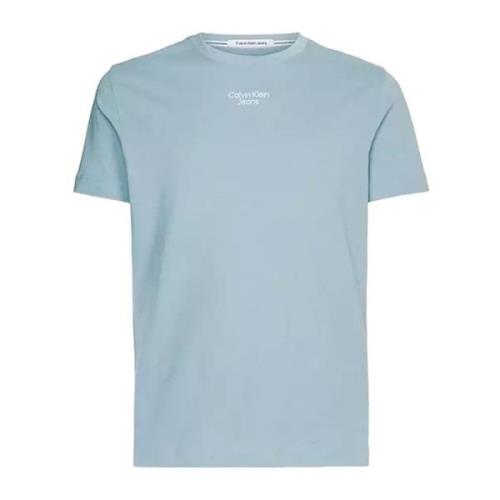 Calvin Klein Jeans Ljusblå enfärgad T-shirt för män Blue, Herr