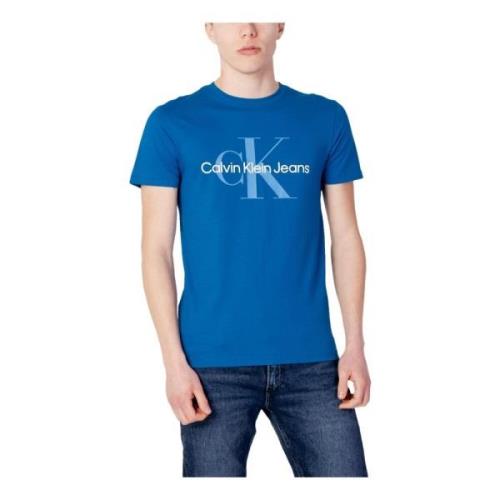 Calvin Klein Jeans Blå enfärgad kortärmad T-shirt Blue, Herr