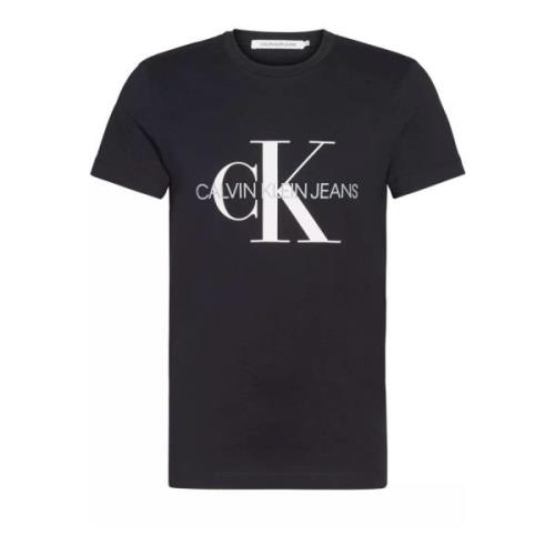 Calvin Klein Jeans Svart Tryckt T-shirt för Män Black, Herr