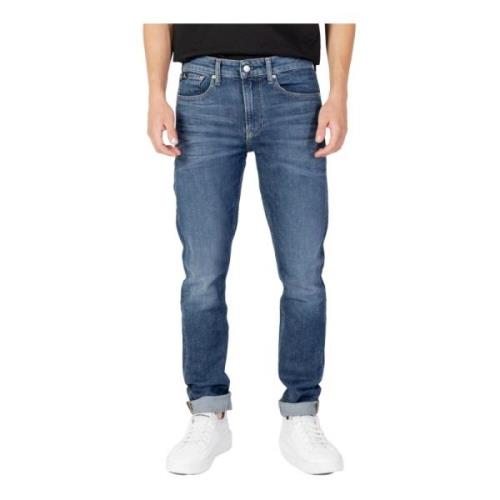 Calvin Klein Jeans Blå Jeans med Dragkedja och Knappar Blue, Herr