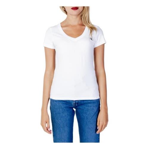 Calvin Klein Jeans Short Sleeve Shirts White, Dam