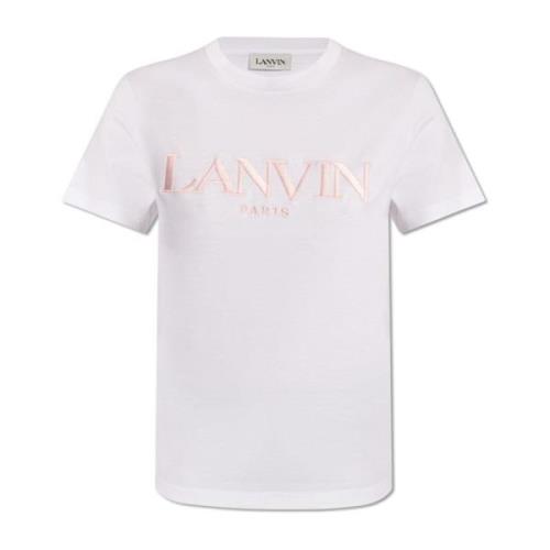 Lanvin T-shirt med logotyp White, Dam