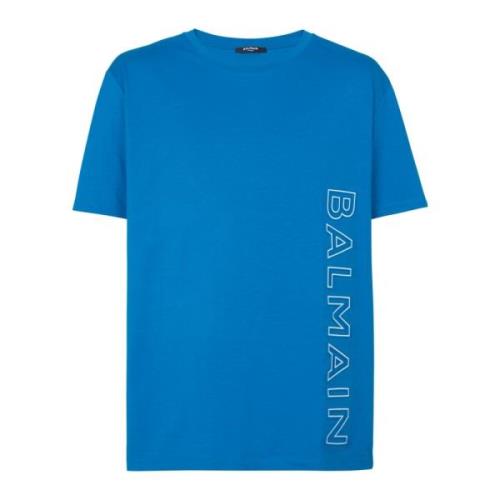 Balmain Präglad T-shirt Blue, Herr