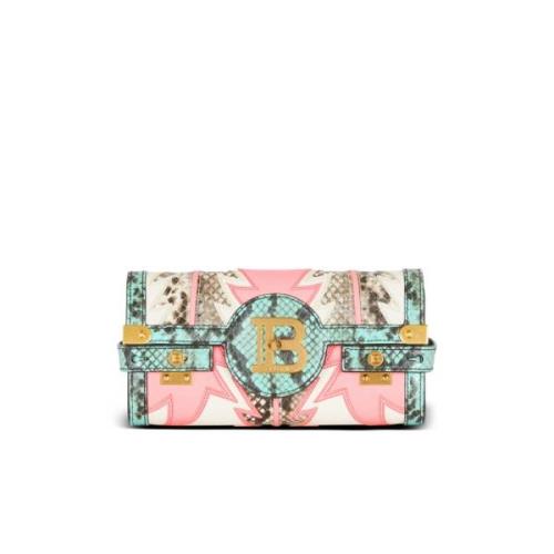 Balmain B-Buzz 23 Plånbok patchwork läderclutch Multicolor, Dam