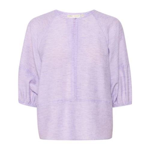 InWear Lavendelfärgad Blus med Halvlånga ärmar Purple, Dam