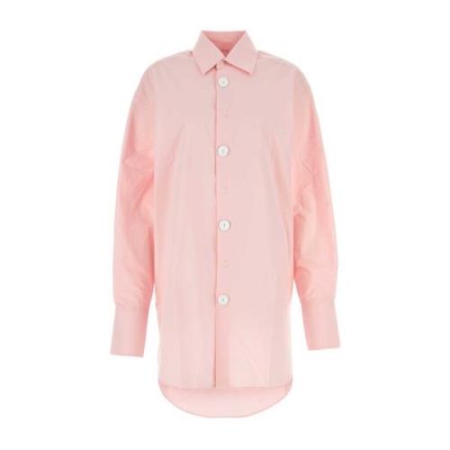 JW Anderson Oversize Rosa Poplin Skjorta Pink, Dam