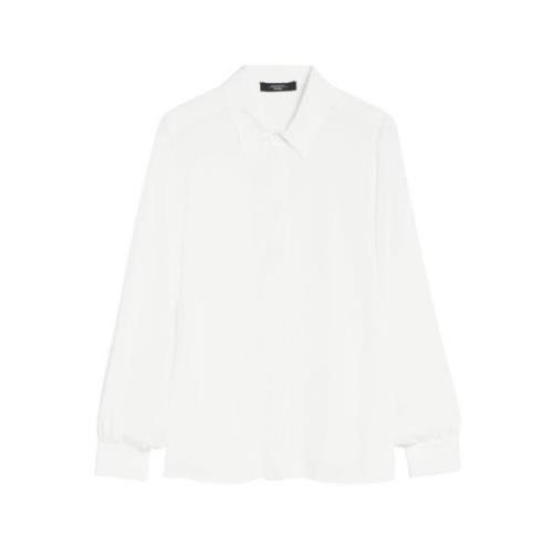 Max Mara Weekend Siden Crêpe de Chine Skjorta White, Dam