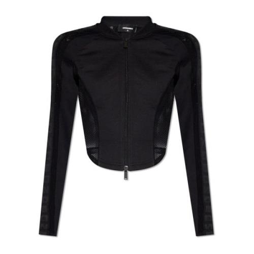 Dsquared2 Sweatshirt med transparenta insatser Black, Dam