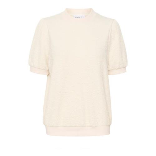 Saint Tropez Kortärmad Ice Sweatshirt Beige, Dam