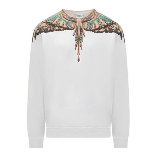 Marcelo Burlon Grizzly Wings Crew Sweatshirt White, Herr