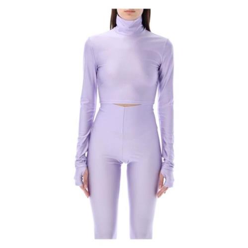 Andamane Turtleneck Crop Top Purple, Dam