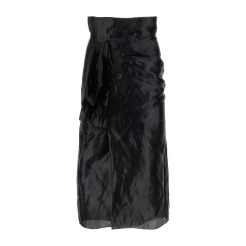 Maison Margiela Svart jerseykjol Black, Dam