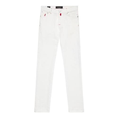 Kiton Slim-Fit Vita Denim Jeans White, Herr