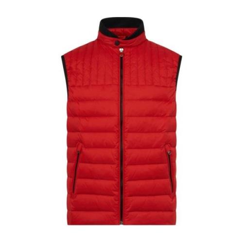 Kiton Röd Nylon Gäsdun Gilet Red, Herr