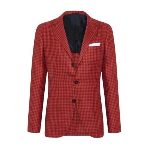 Kiton Rutig Cashmerejacka Red, Herr