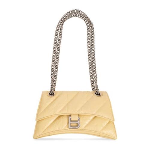 Balenciaga Crush Liten axelväska Yellow, Dam