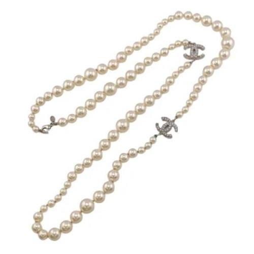 Chanel Vintage Pre-owned Paerlor halsband White, Dam