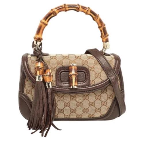 Gucci Vintage Pre-owned Canvas handvskor Beige, Dam