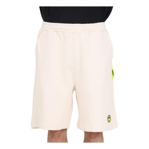 Barrow Beige Logo Shorts med spegeldetalj Beige, Herr