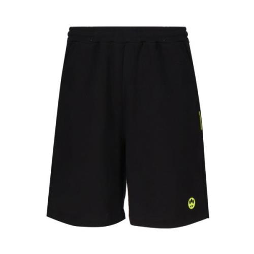 Barrow Svarta Bomullsshorts med Smile Logo Black, Herr