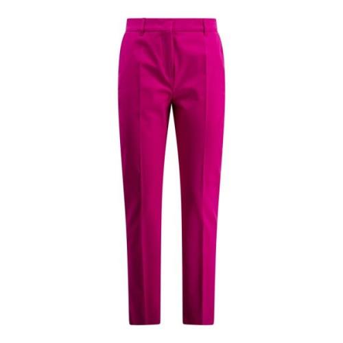 Max Mara Studio Fuchsia Morot Passform Bomullsbyxor Pink, Dam