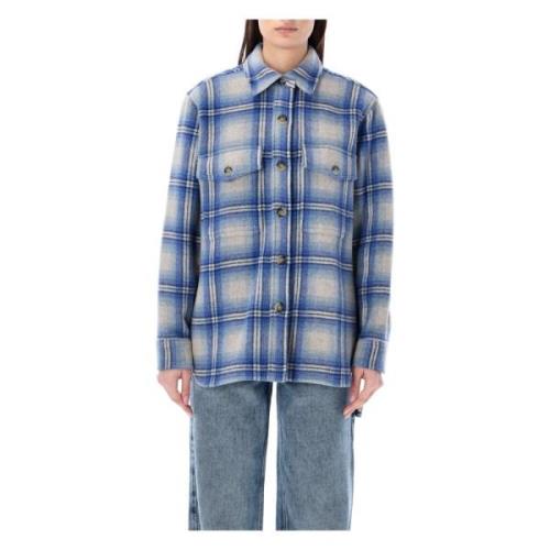 Isabel Marant Étoile Faxona Overshirt - Stilfull och Trendig Blue, Dam