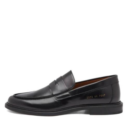 Common Projects Svart Läder Loafer Black, Herr