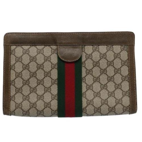 Gucci Vintage Pre-owned Canvas kuvertvskor Beige, Dam