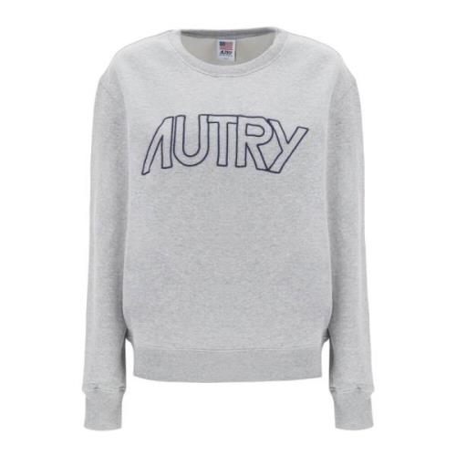 Autry Sweatshirt med broderad logotyp Gray, Dam