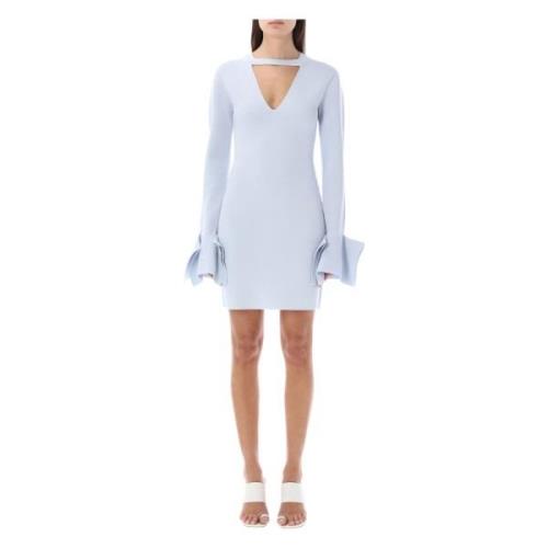 JW Anderson Ruffle Sleeve Mini Klänning Blue, Dam