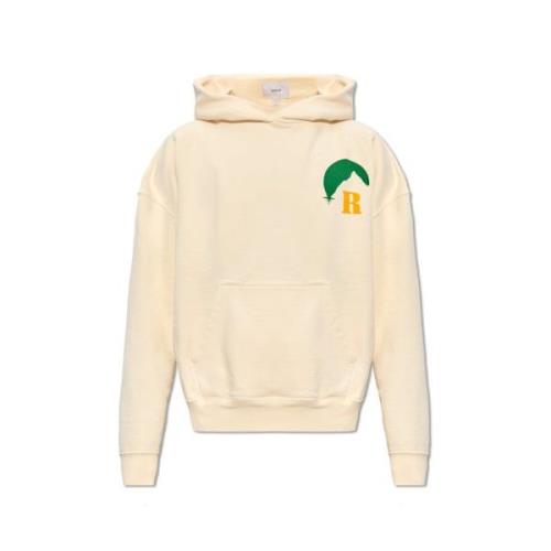 Rhude Hoodie med logotyp Beige, Herr