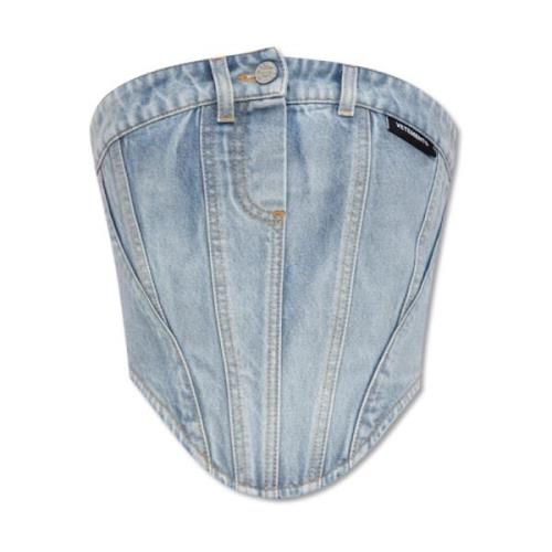 Vetements Denim korsetttopp Blue, Dam