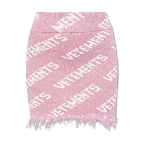 Vetements Kjol med logotyp Pink, Dam