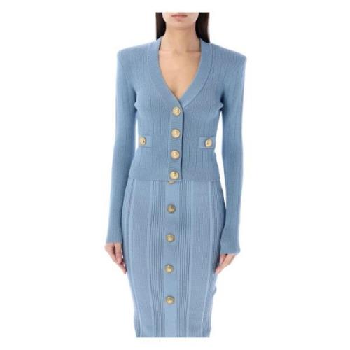 Balmain Knäppt Cardigan Blue, Dam