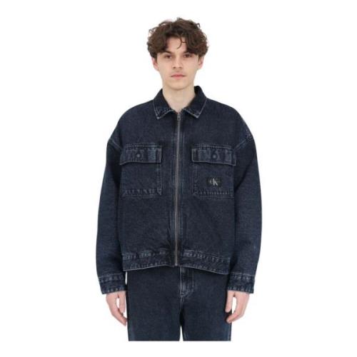 Calvin Klein Jeans Mörk Denim Återvunnen Bomullsjacka Blue, Herr