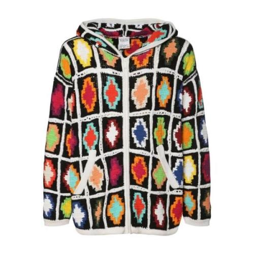 Marcelo Burlon Macrame Cross Huva Cardigan Multicolor, Herr