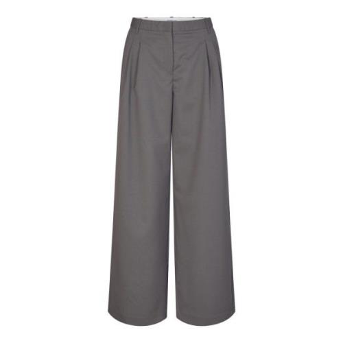 Designers Remix Snygga Wide Leg Byxor Gray, Dam